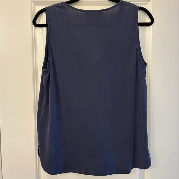 ANTHROPOLOGIE SUNDAY IN BROOKLYN Sleeveless Blouse Navy Women's Size Medium - Picture 2 of 5